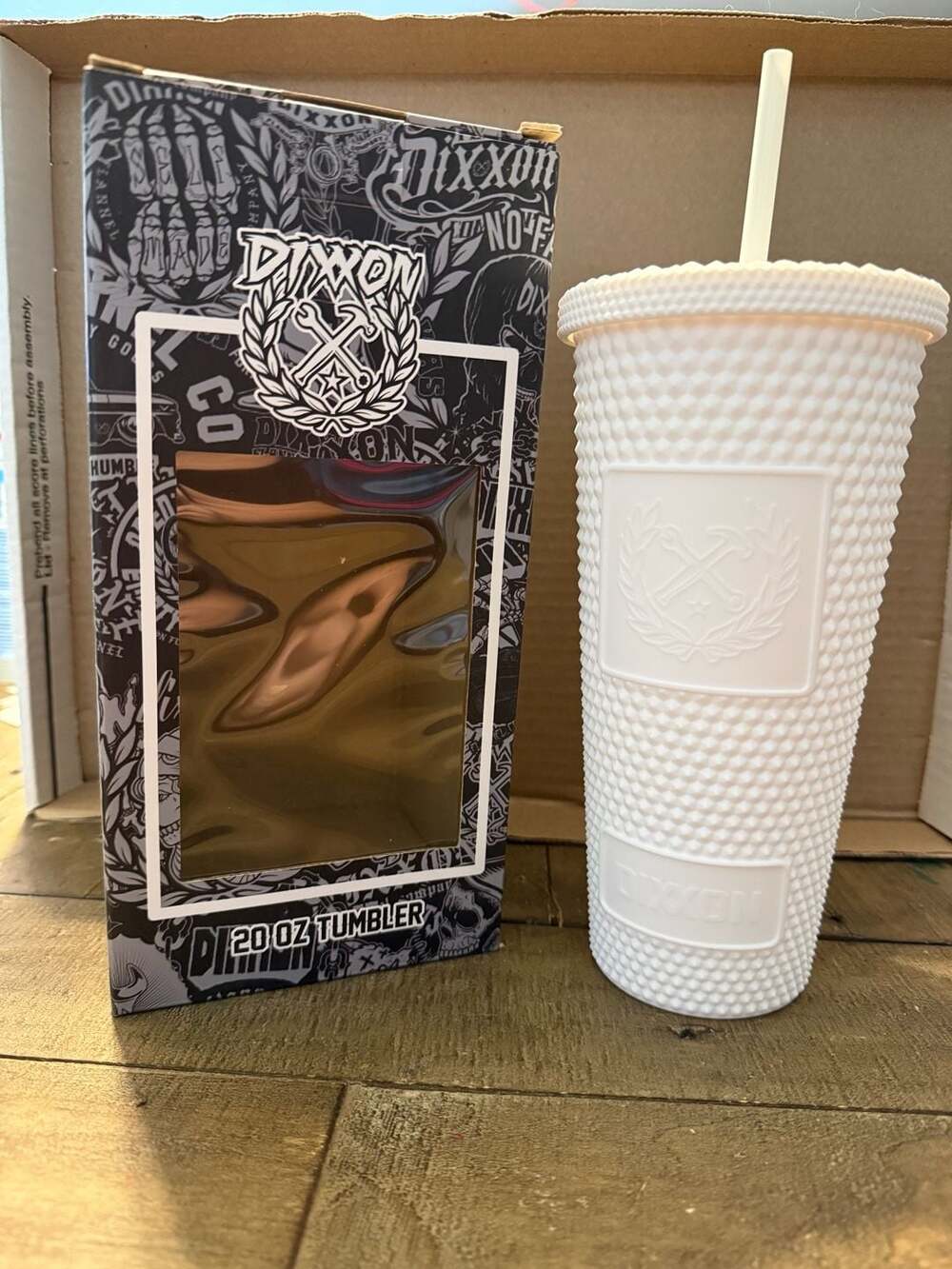Dixxon Studded Matte 20 Ounce Insulated Tumbler - White